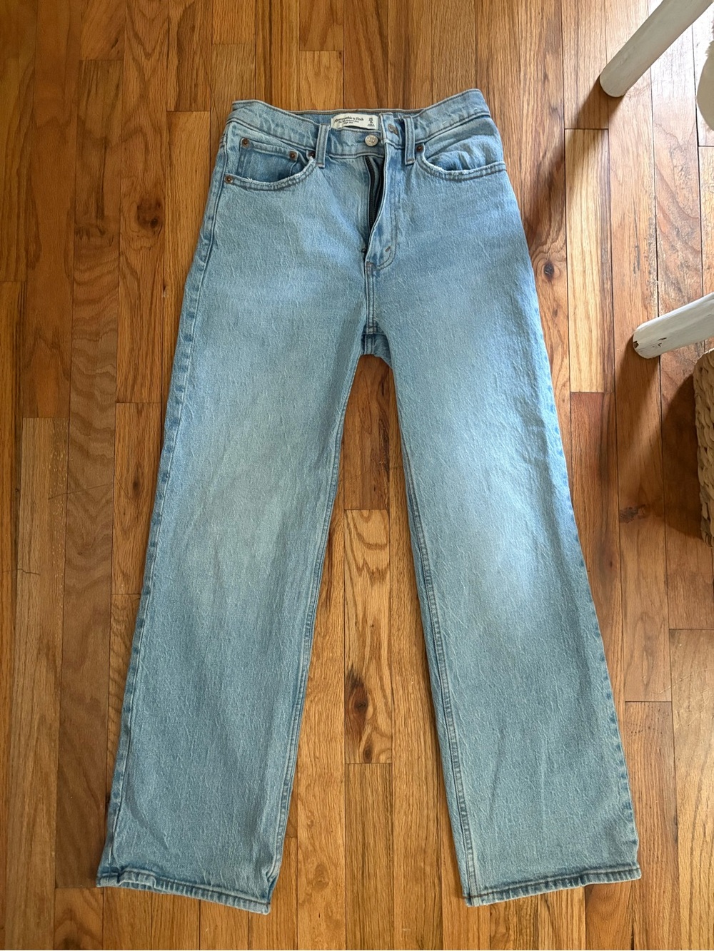 Light Wash Straight-Leg Jeans
